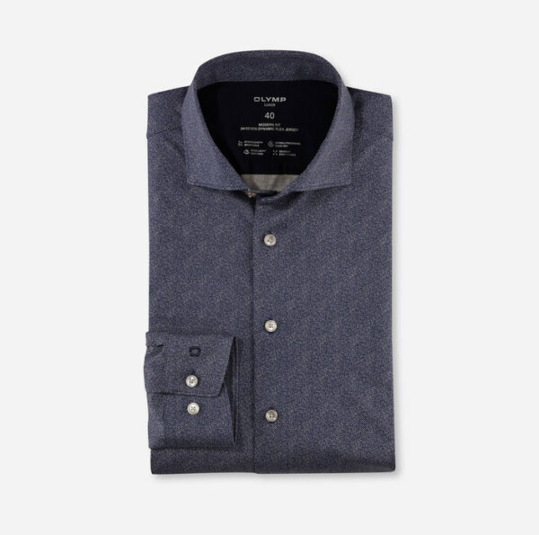 Olymp modern fit, kék mintás, hosszú ujjú ing