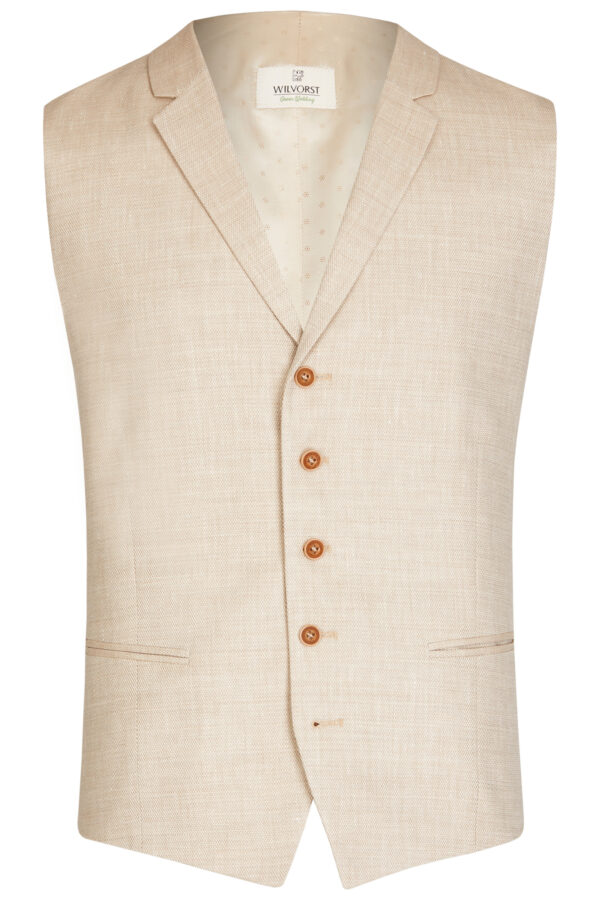 Wilvorst slim fit bézs vintage esküvői mellény