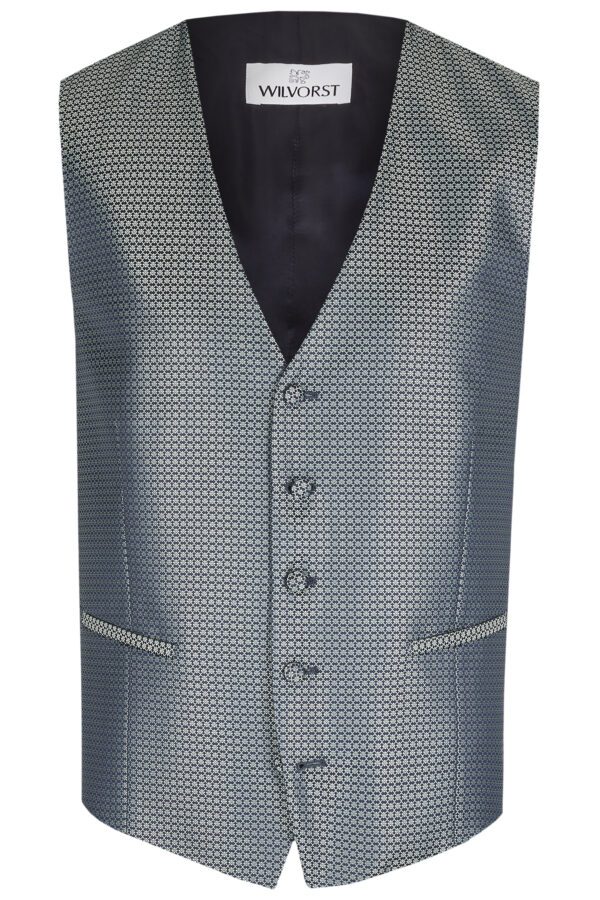 Wilvorst slim fit kék zöld mintás esküvői mellény
