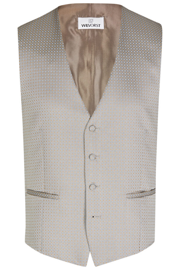 Wilvorst slim fit szürke mintás esküvői mellény