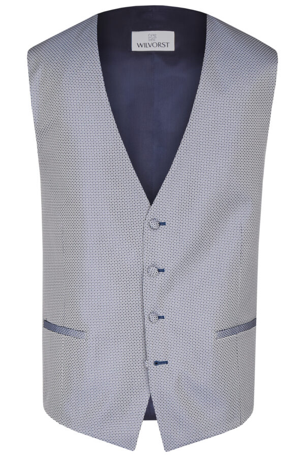 Wilvorst modern fit kék pöttyös esküvői mellény