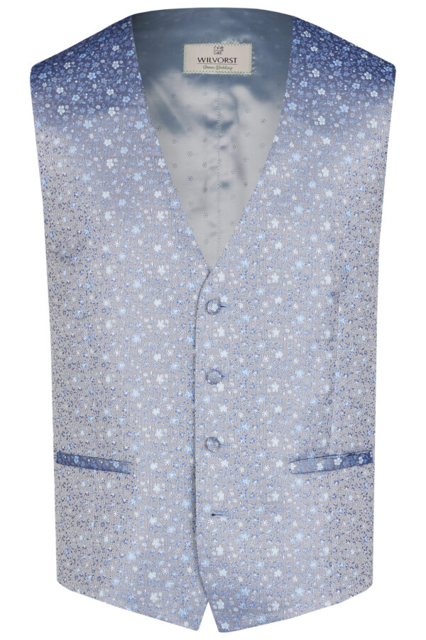 Wilvorst slim fit világos kék mintás vintage esküvői mellény