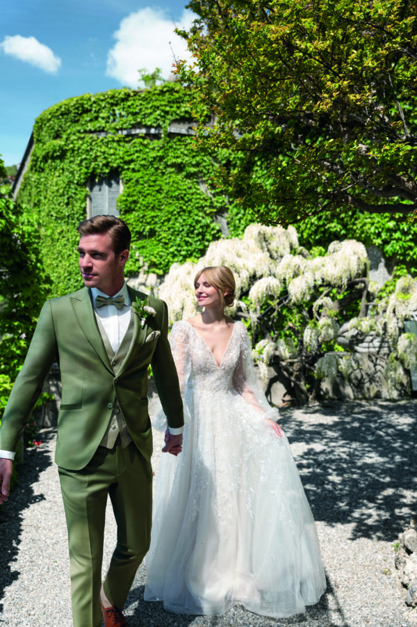 Wilvorst slim fit, sötét skarabeusz zöld elegáns esküvői öltöny