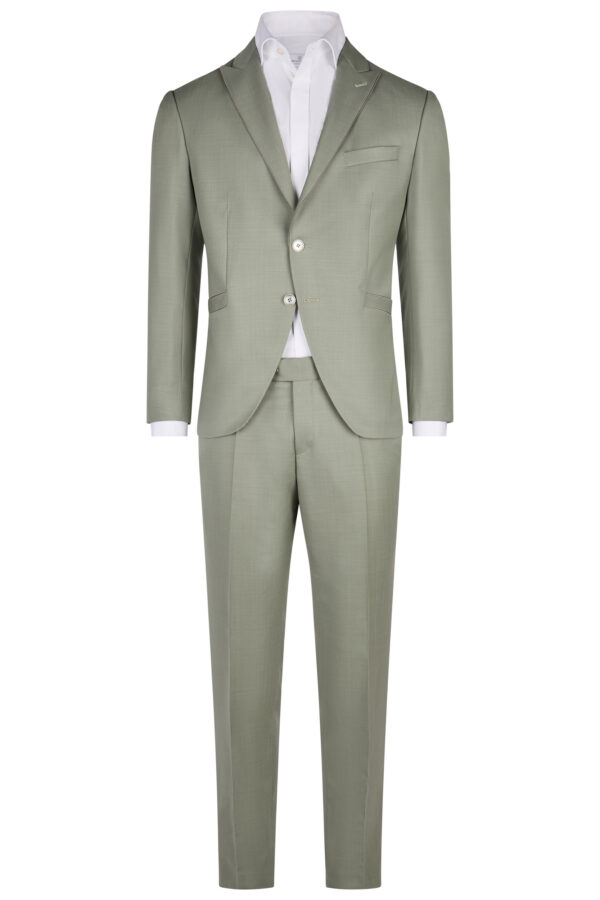 Wilvorst slim fit, világos föld zöld elegáns esküvői öltöny