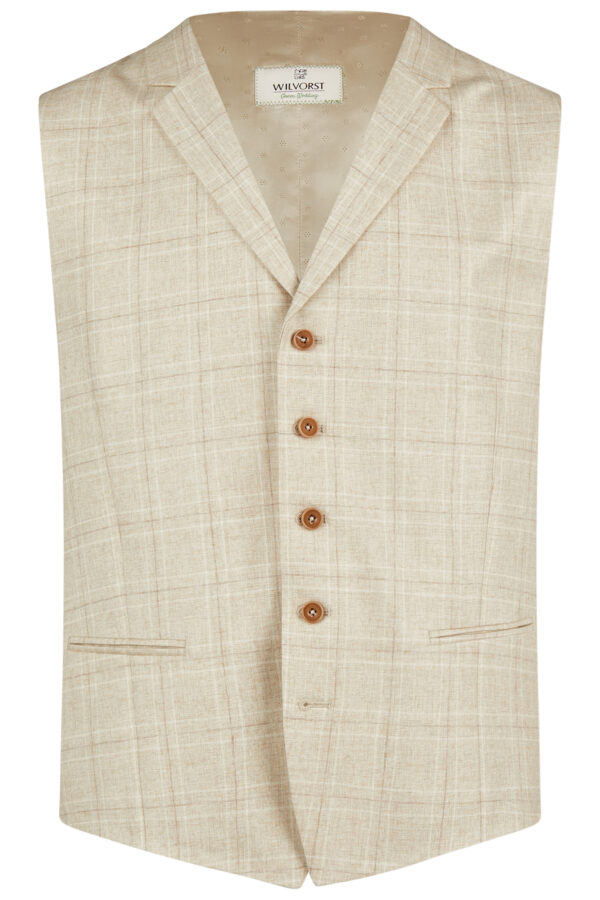 Wilvorst slim fit bézs vintage esküvői mellény