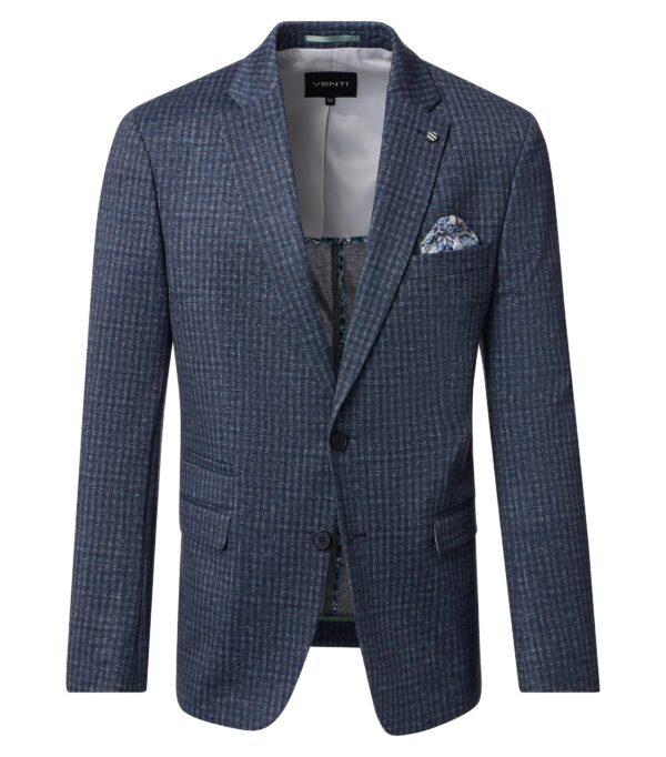 Venti sötét kék kockás slim fit sport zakó