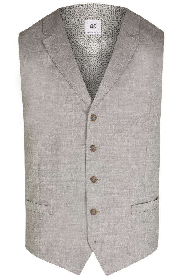 Atelier Torino slim fit szürke mellény