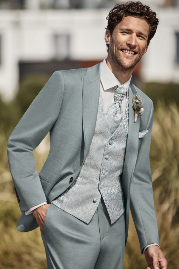 Wilvorst slim fit zsályazöld esküvői öltöny