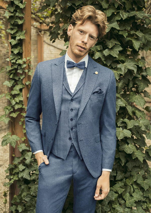 Wilvorst slim fit denimkék esküvői öltöny