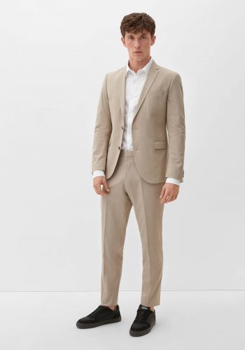 S.Oliver, drapp, slim fit öltöny