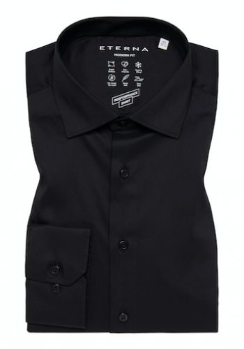 Eterna modern fit, fekete hosszú ujjú ing