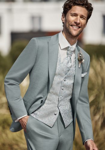 Wilvorst slim fit zsályazöld esküvői öltöny