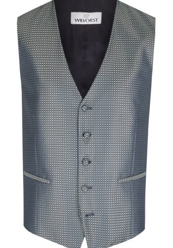 Wilvorst slim fit kék zöld mintás esküvői mellény