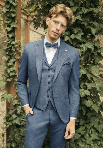 Wilvorst slim fit denimkék esküvői öltöny