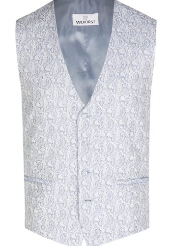 Wilvorst slim fit világos kék mintás esküvői mellény