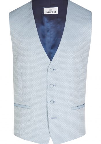 Wilvorst slim fit világos kék mintás esküvői mellény