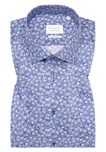 Eterna modern fit, kék mintás,rövid ujjú ing