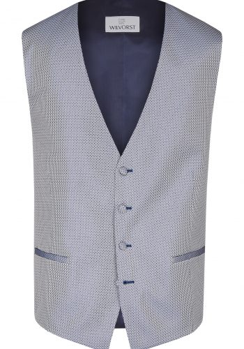 Wilvorst modern fit kék pöttyös esküvői mellény