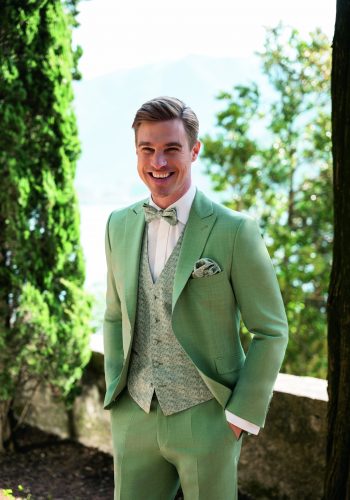 Wilvorst slim fit, világos dió zöld elegáns esküvői öltöny