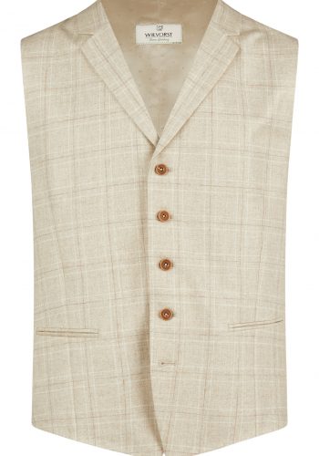 Wilvorst slim fit bézs vintage esküvői mellény