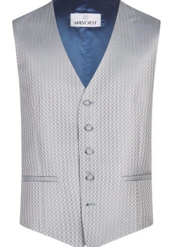 Wilvorst modern fit világos kék mintás esküvői mellény