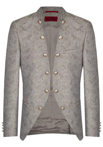 Tziacco slim fit ezüst szürke mintás esküvői mellény