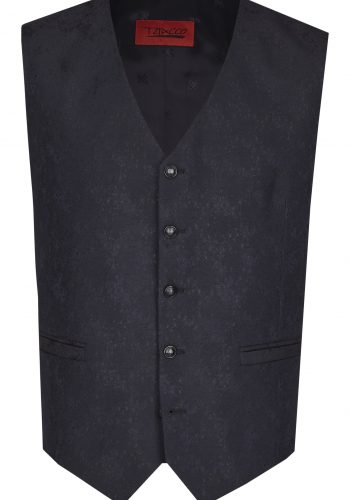 Tziacco slim fit sötét kék mintás esküvői mellény
