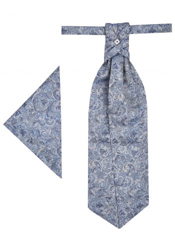 Tziacco slim fit kék mintás francia nyakkendő szett