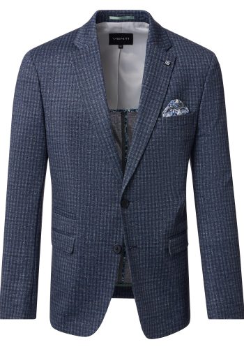 Venti sötét kék kockás slim fit sport zakó