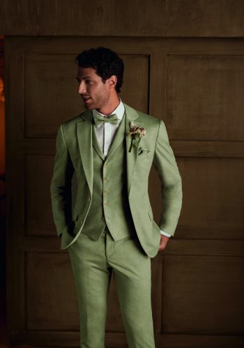 Atelier Torino slim fit, moha zöld vintage esküvői öltöny