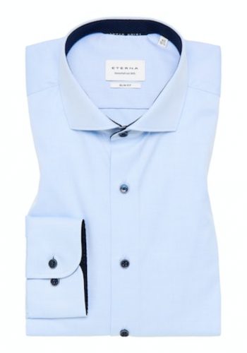 Eterna slim fit, világos kék, hosszú ujjú ing